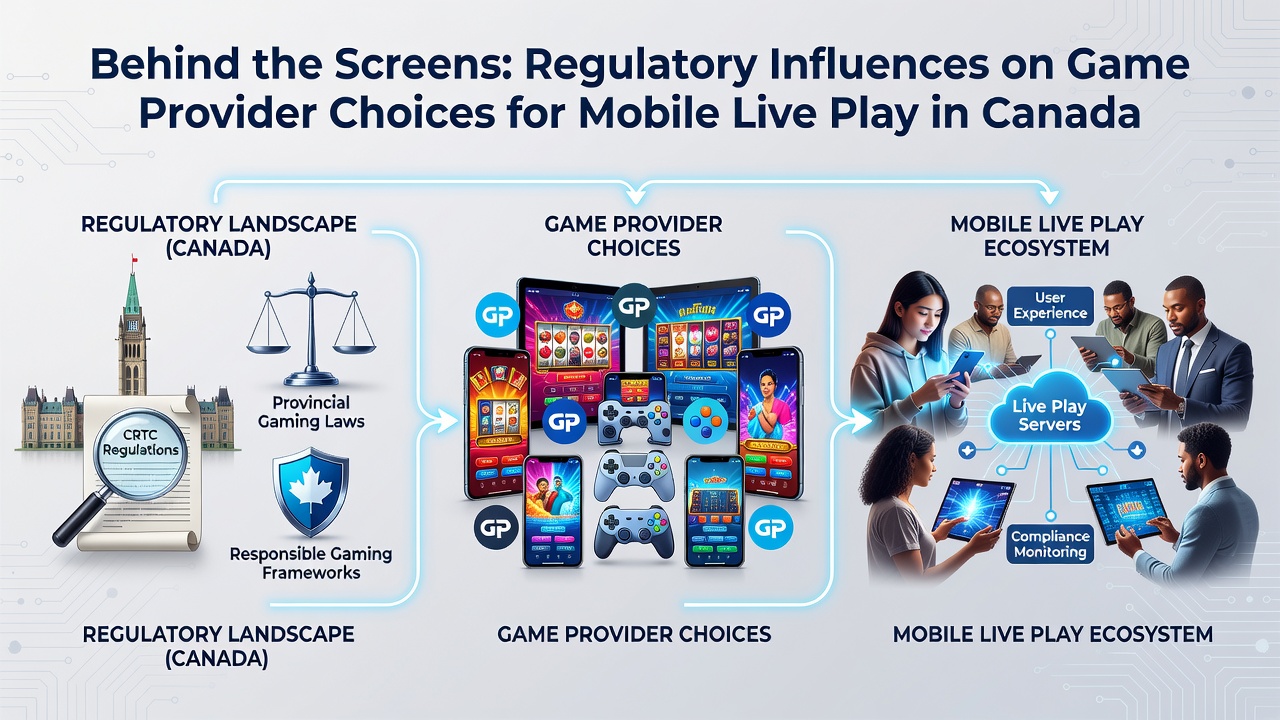 Mobile device showing live dealer game interface with regulatory compliance overlays